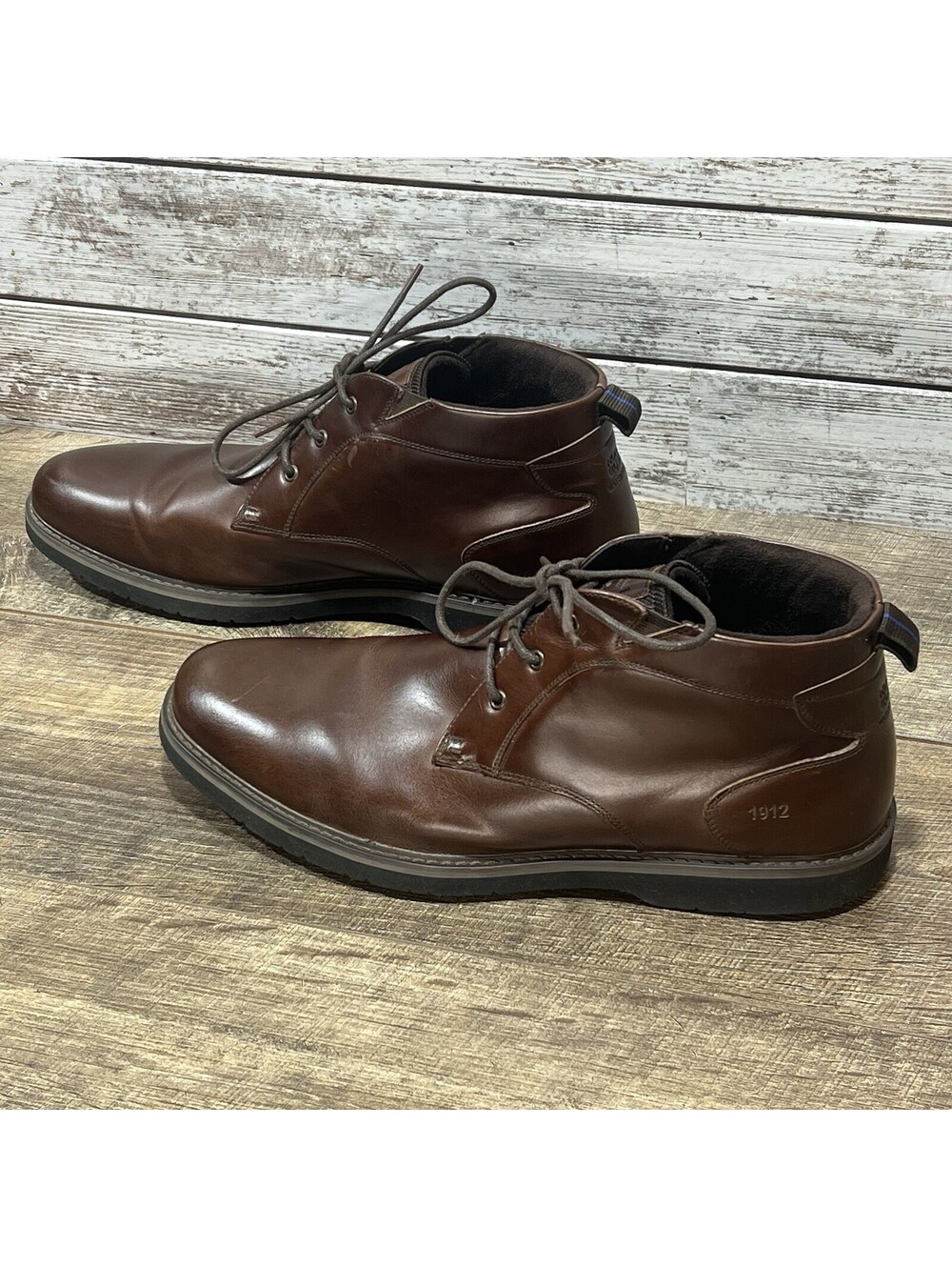 Nunn Bush Denali Waterproof Plain Toe Mens 14M Chukka Boot Brown Leather #84887